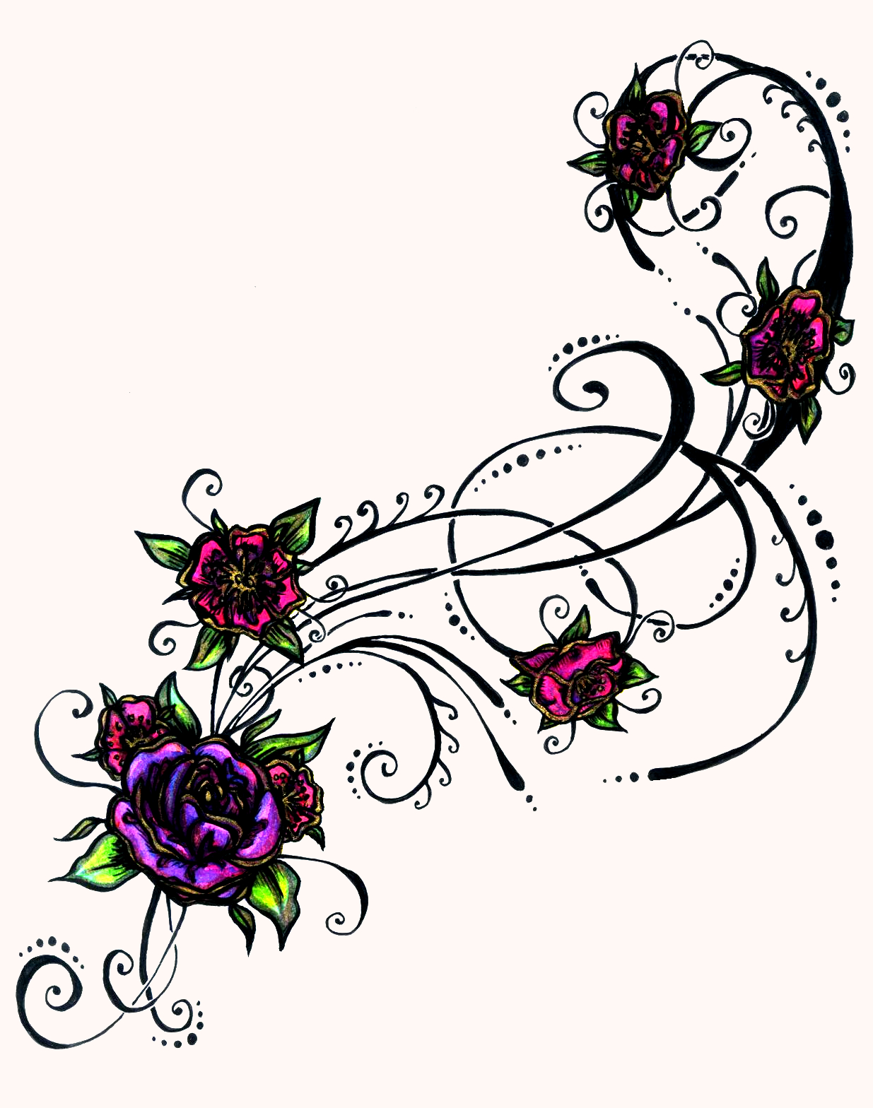 Tribal Flower Tattoos 6960 Wallpaper   Res  1235x1568   Flower