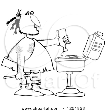 Bbq Grill Clipart Black And White Black And White Caveman Squeezing