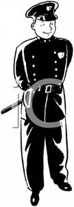 Black And White Policeman Clipart Picture