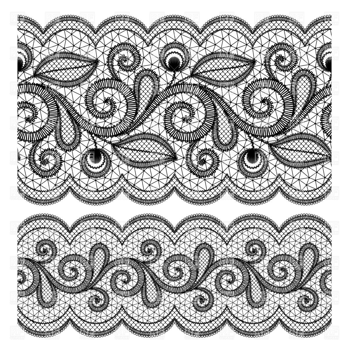 Black Lace Seamless Border Download Royalty Free Vector Clipart  Eps