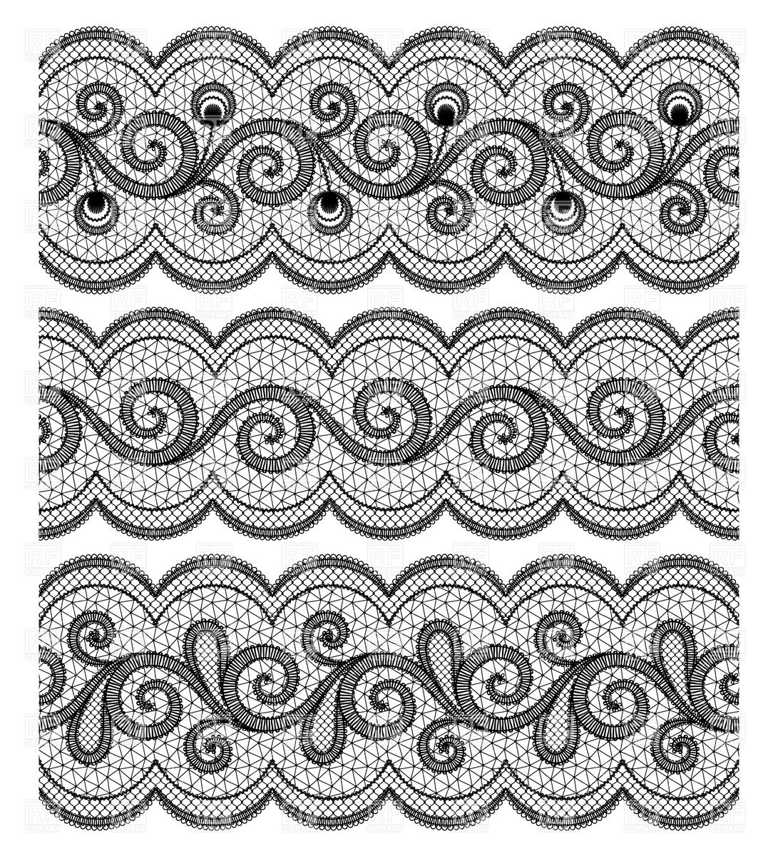Black Lace Seamless Border Set 28773 Borders And Frames Download