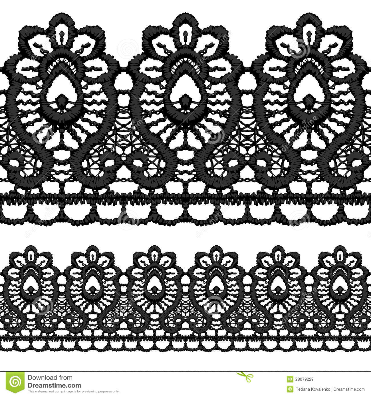 Black Openwork Lace Seamless Border  Royalty Free Stock Images   Image