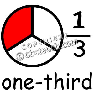 Clip Art  Labeled Fractions  03 1 3 One Third Color   Preview 1