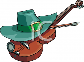 Clip Art  Leprechaun Hat And Fiddle