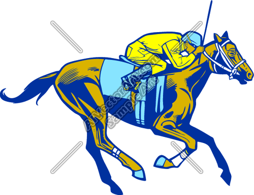 Clipart Vector Art Of  Horse Race Rider On Race Horse