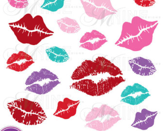 Lips Clip Art V Alentines Illustrations Instant Download Pink Lips