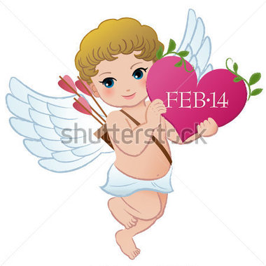     Miscellaneous   Cupid Holding Valentine S Day Heart  Eps10  Vector
