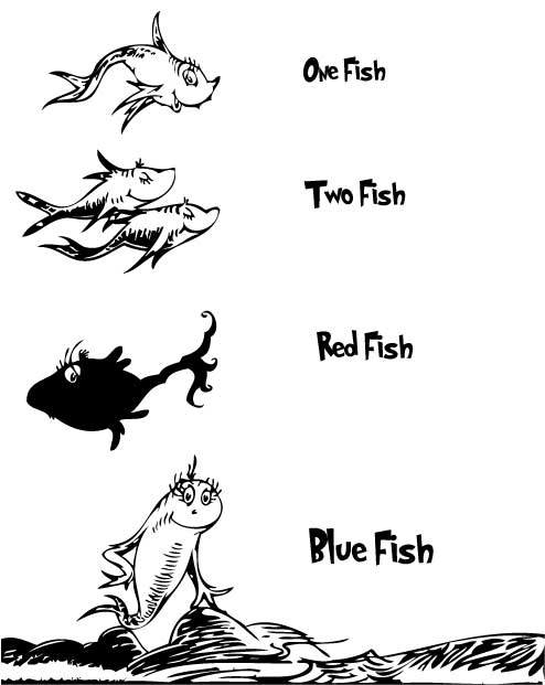 One Fish Two Fish Red Fish Blue Fish Coloring Pages   Az Coloring    