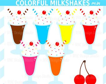 Party Clip Art   C Olorful Milkshakes Clip Art   Ice Cream Clipart    