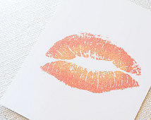 Pink Glitter Lips Decor Wall Decor Kiss Art Fashion Print Lips