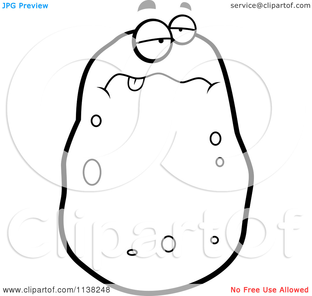 Potato Character   Black And White Vector Coloring Page By Cory Thoman