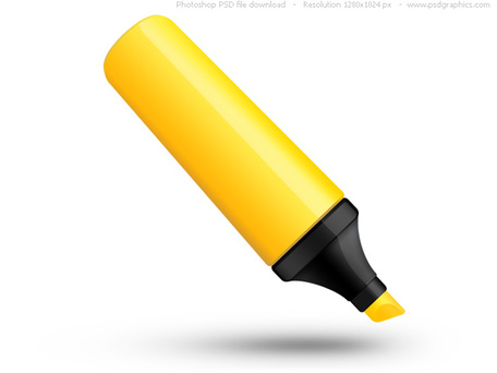 Report Browse   Business   Finance   Psd Yellow Highlighter Pen Icon