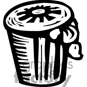 Royalty Free Black White Trash Can Clipart Image Picture Art   382950