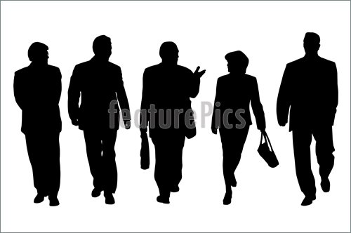 Selections Silhouette Business People Group Of Business People Walking    