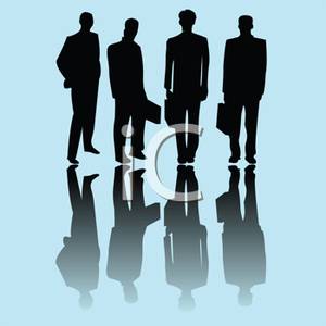 Silhouette Of A Group Of Business Executives   Royalty Free Clipart    