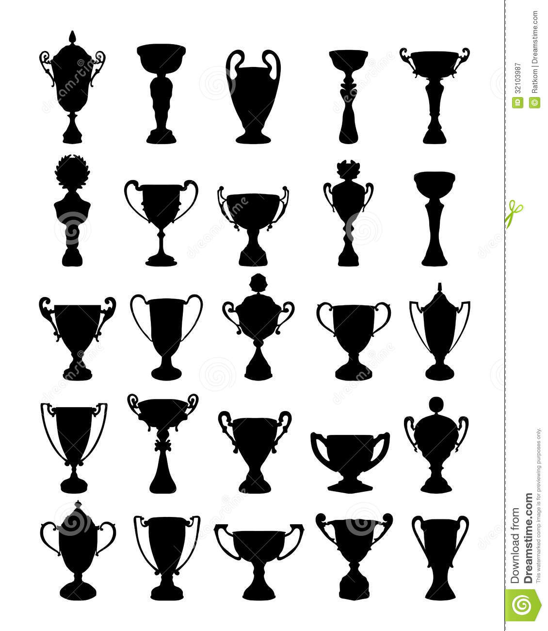 Silhouettes Of Trophy Cup  