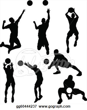 Silhouettes Trophy Volleyball Player Silhouette Clip Clipart