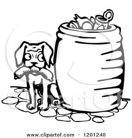 Trash Can Clipart Black And White Clipart Of A Vintage Black And