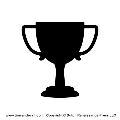 Trophy Silhouette Stencil And Outline Clipart