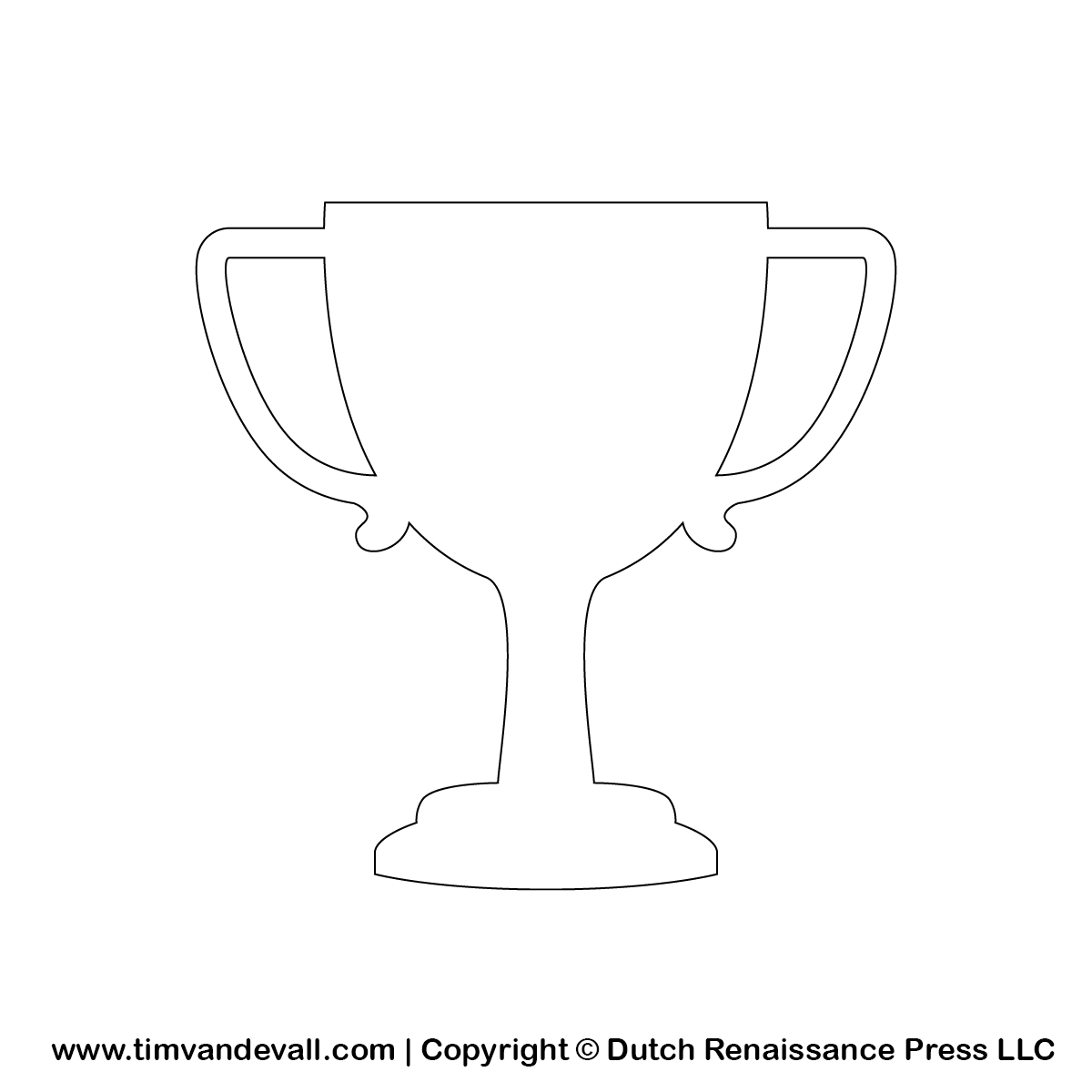 Trophy Silhouette Stencil And Outline Clipart