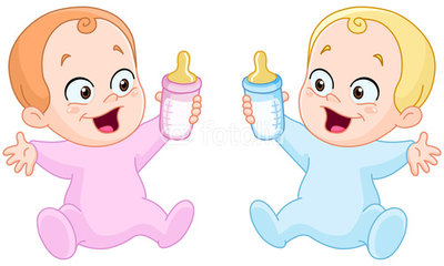 Vector  Babies With Bottles