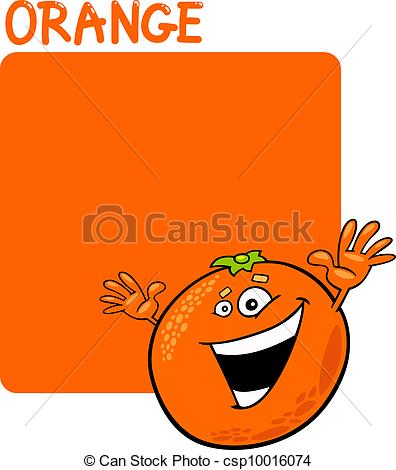 Vector   Color Orange And Orange Fruit Cartoon   Stock Illustration