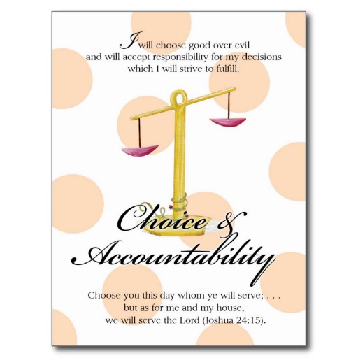 Yw Value Card Choice And Accountability Postcard Zazzle