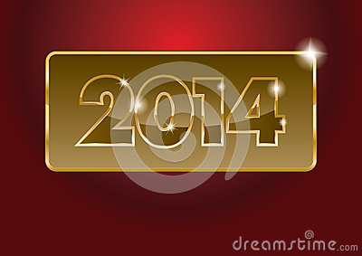 2014 Year Number On The Dark Red Background 