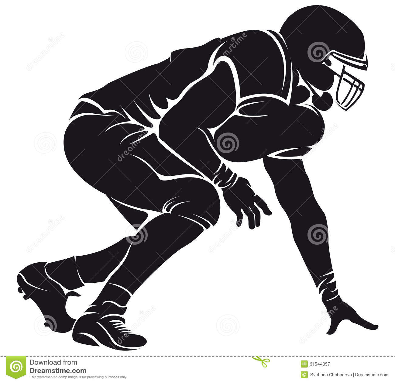 American Football Player Silhouette Royalty Free Stock Photography