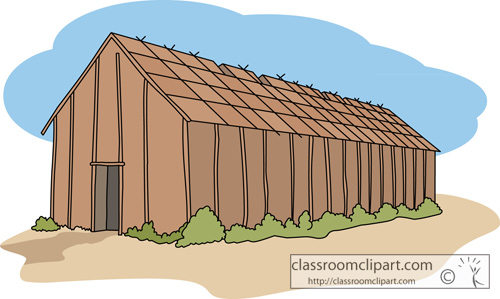 American Indian   Native American Longhouse 307   Classroom Clipart