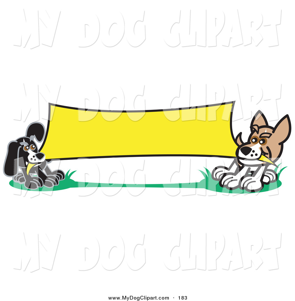 Blank Yellow Banner Illustration Dog Andy Nortnik Clipart