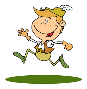 Boy Cartoon Clipart Image  Medieval Boy Or Lad Dressed Like Robin Hood