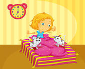 Boy Make Bed Clipart A Girl Waking Up At The Bed