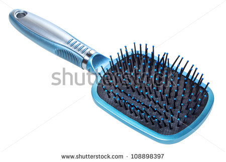 Brushing Hair Clipart Black And White Blue Hair Brush Isolated On