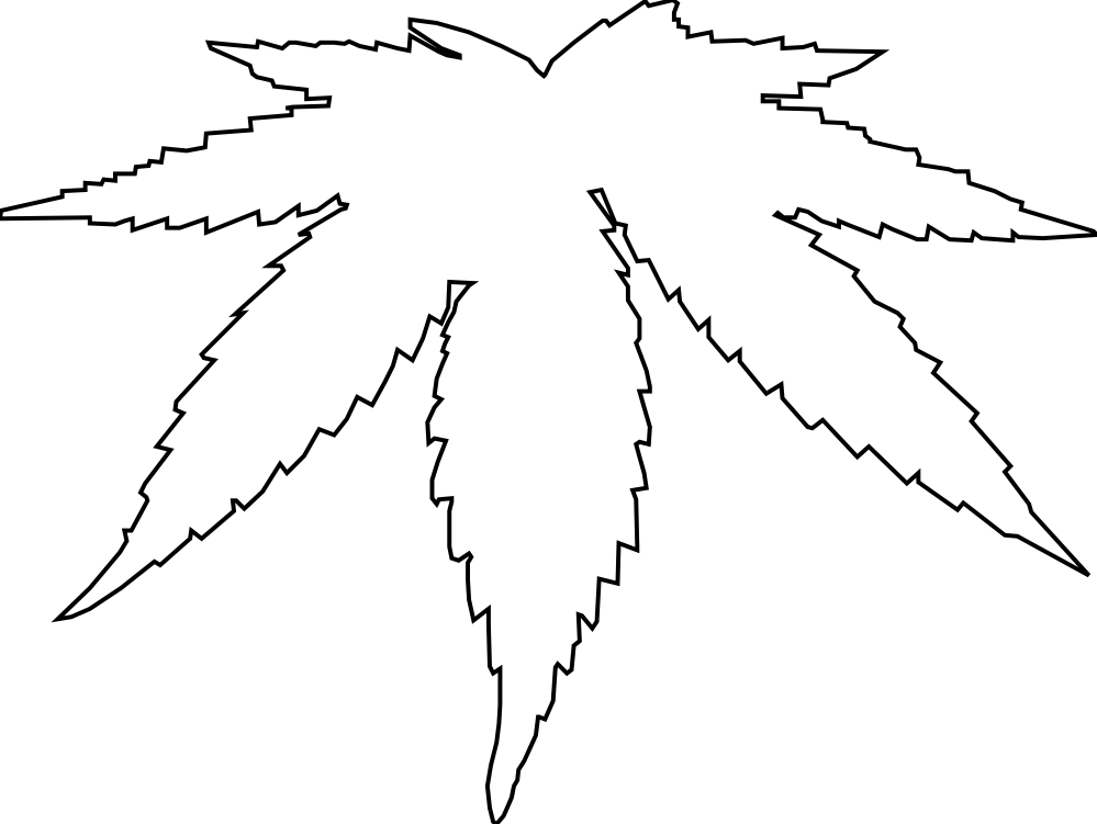       Clip Art   Cannabis Leaf Black White Line Art       Cliparts Co
