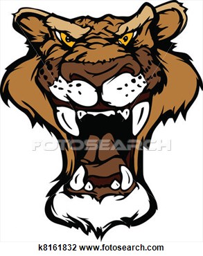 Clip Art   Cougar Panther Mascot Head Vector C  Fotosearch   Search