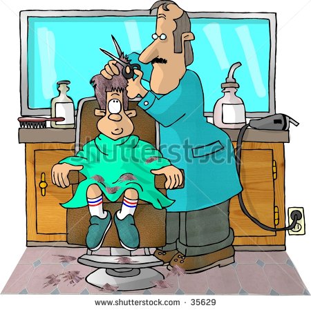 Clipart Illustration Of A Boy Getting A Haircut   35629   Shutterstock