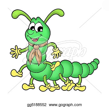 Collor Illustration Of Green Centipede   Clipart Drawing Gg5188552