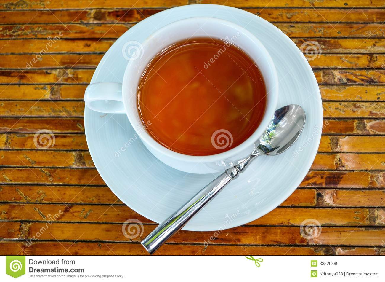Cup Of Tea On A Bamboo Plate Royalty Free Stock Images   Image    