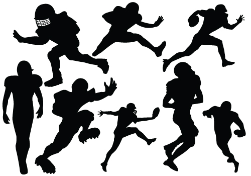 Energetic Football Player Silhouette Vector Downloadsilhouette Clip