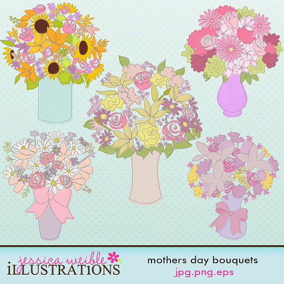 Flower Bouquet Clipart Mothers Day Bouquets Flower Arrangement Cute
