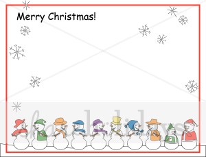 Friendly Snowmen Horizontal Merry Christmas