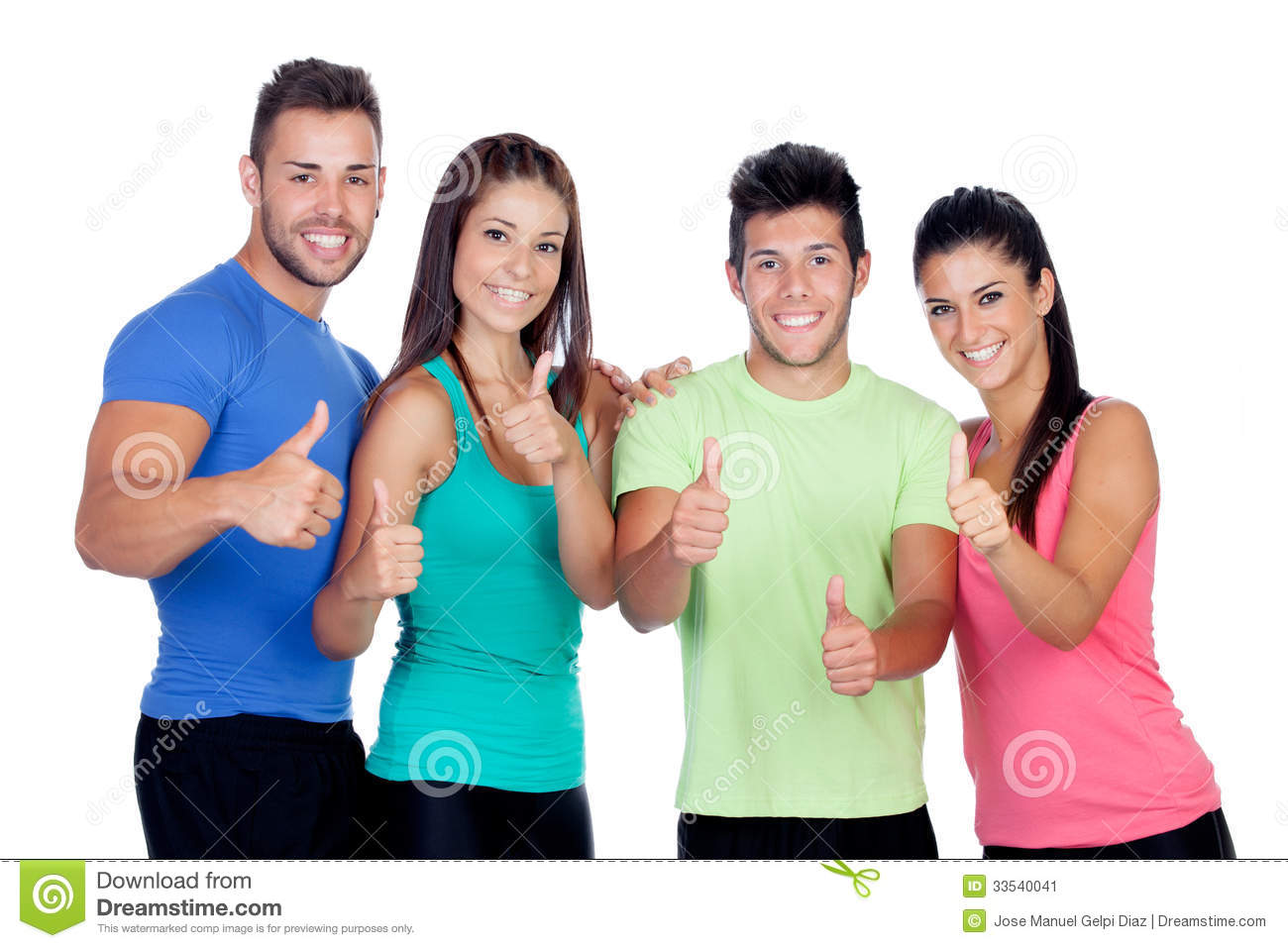 Group Of Friends With Fitness Clothes Saying Ok Stock Image   Image    