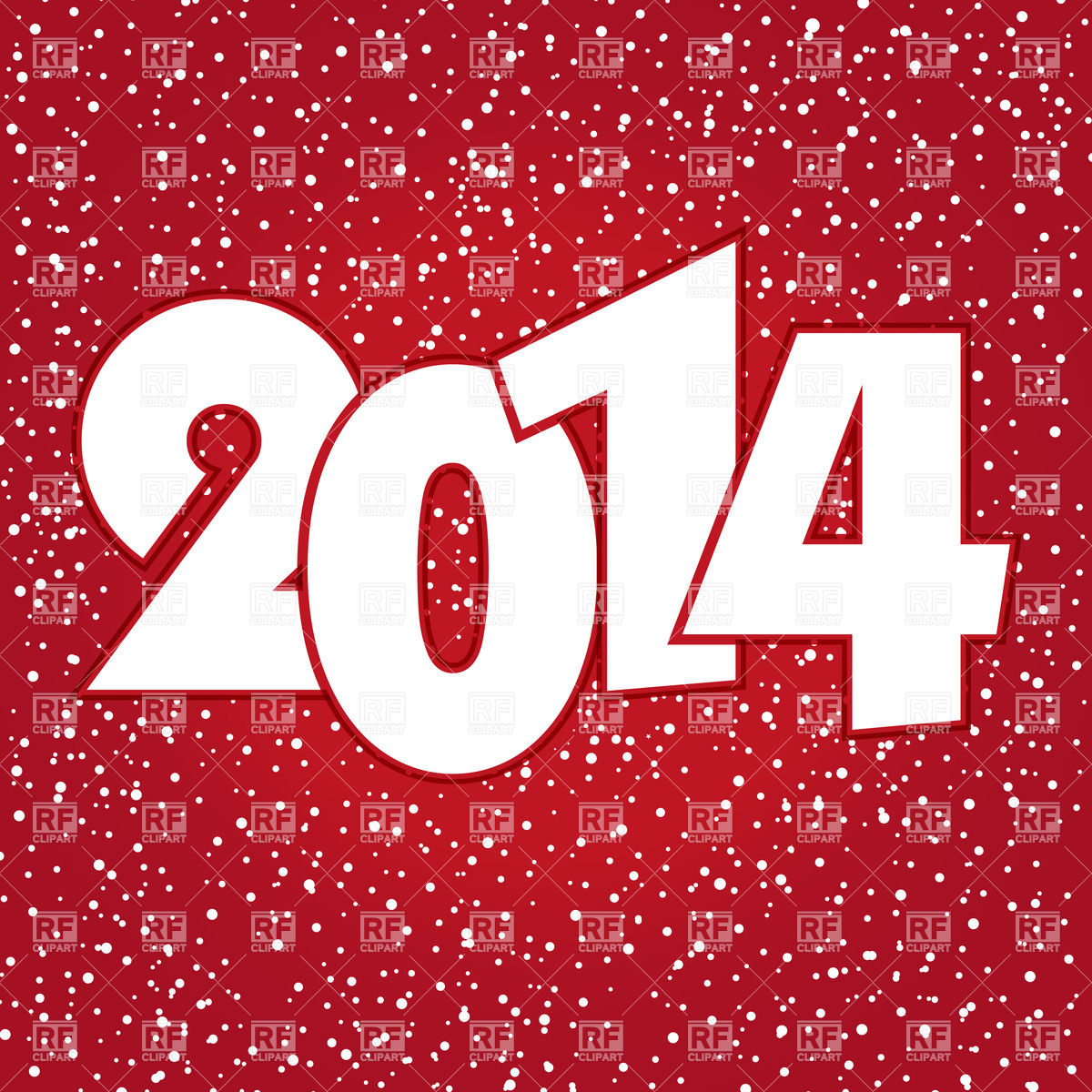 Happy New Year   2014 Numbers On Red Winter Background 25991 Holiday    