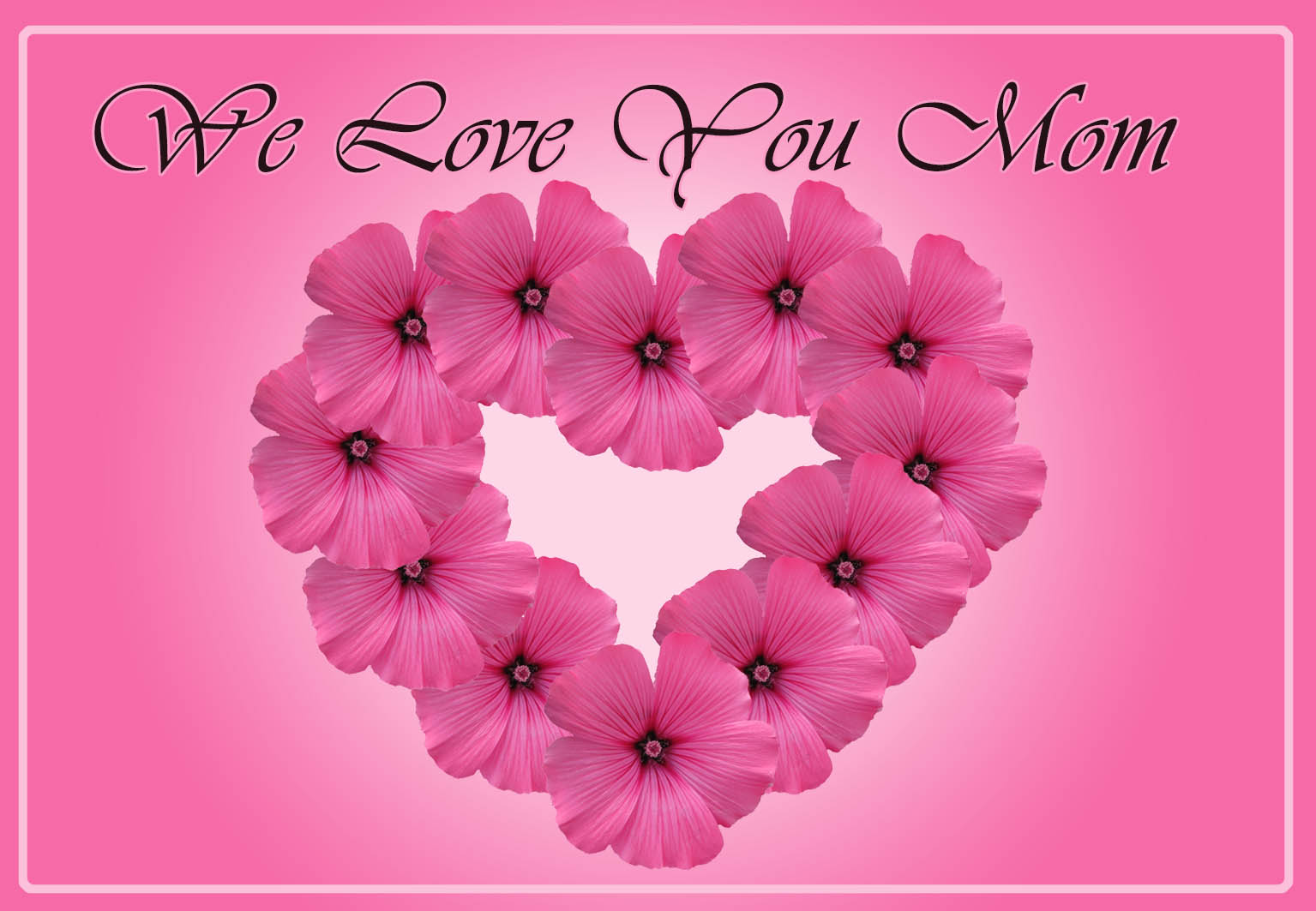 Heart Of Pink Flowers On Mother S Day