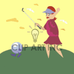 Lady Ladies Girls Girl Ball Balls Golfers010 Gif Clip Art Sports Golf