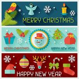 Merry Christmas And Happy New Year Horizontal Royalty Free Stock    