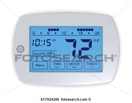 Of Digital Thermostat K17924286   Search Clip Art Drawings Fine Art