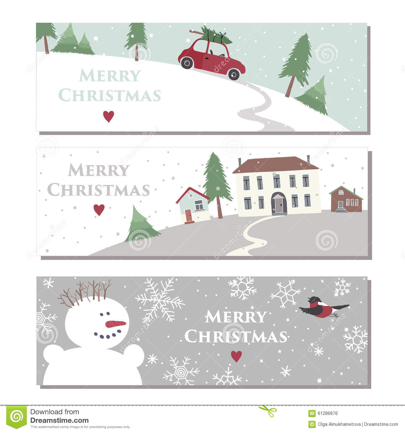 Of Three Website Horizontal Banners For Merry Christmas Celebration