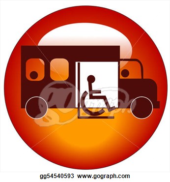 Or Icon Of Paratransit Bus Picking Up Passenger  Clipart Gg54540593